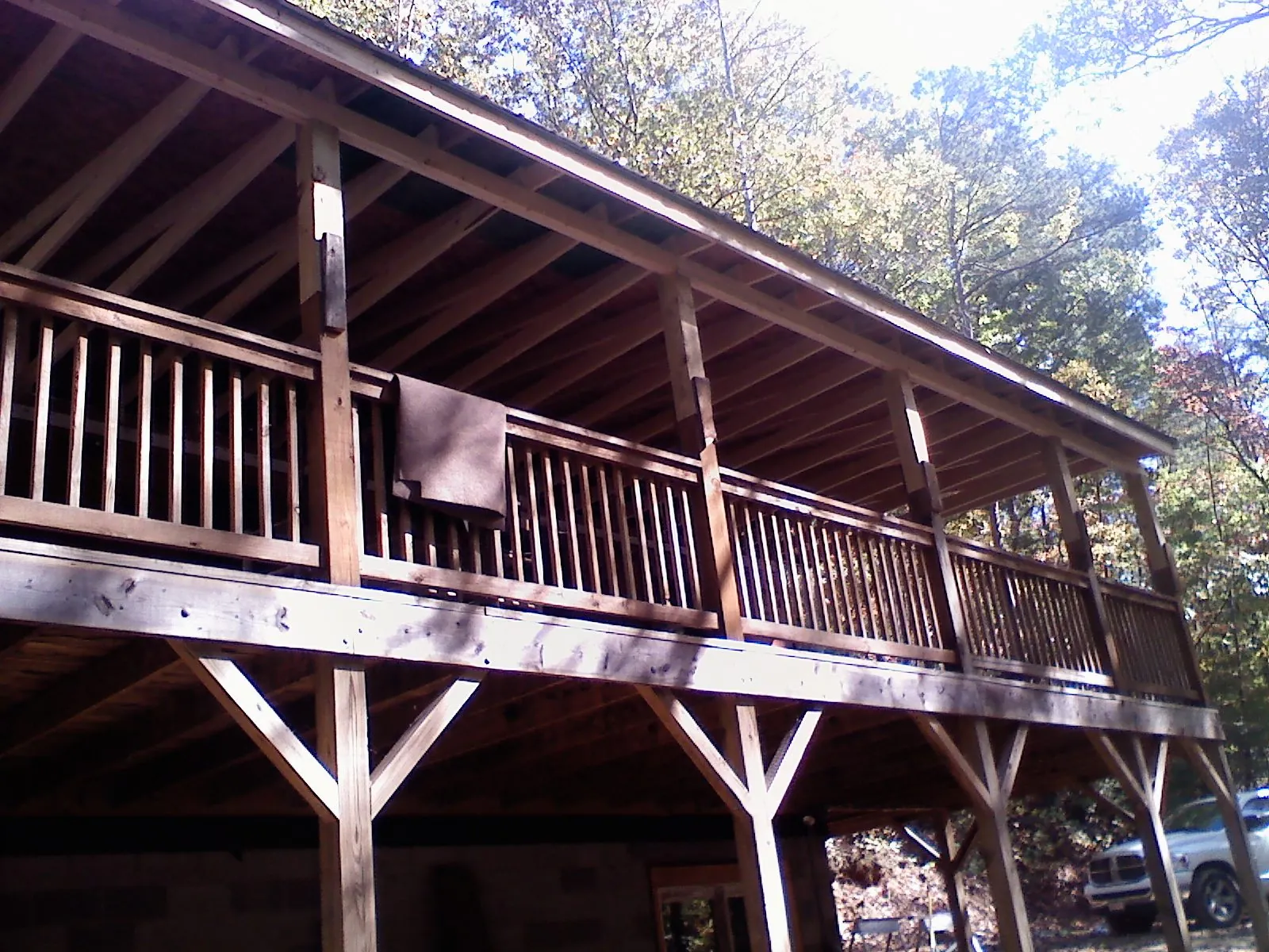 Timber framing under a new elevated porch and deck — Roof Leak Repair in Wappingers Falls by Roofing Brothers